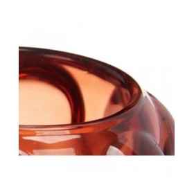Portacandele Microsfere Arancio Cristallo 8,4 x 12,5 x 8,4 cm (12 Unità)