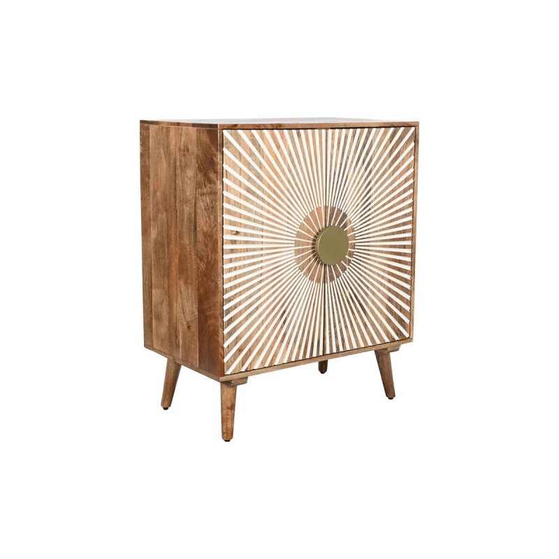Credenza Home ESPRIT Bianco Dorato Naturale Legno 80 x 45 x 97 cm