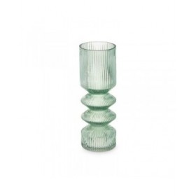 Vaso Righe Verde Cristallo 8 x 23 x 8 cm (8 Unità)