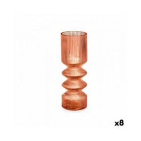 Vaso Righe Arancio Cristallo 8 x 23 x 8 cm (8 Unità)