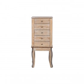 Portagioie Verticale Home ESPRIT Naturale Specchio Legno MDF 37 x 28 x 91,5 cm