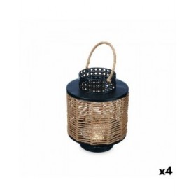 Lanterna Nero Metallo 17 x 23 x 17 cm (4 Unità) Rattan