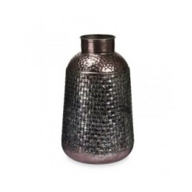 Vaso Argentato Metallo 22,5 x 39,5 x 22,5 cm (4 Unità) Con rilievo