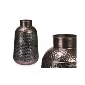 Vaso Argentato Metallo 22,5 x 39,5 x 22,5 cm (4 Unità) Con rilievo