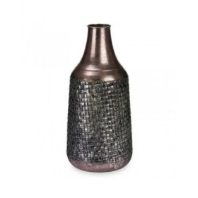 Vaso Argentato Metallo 21 x 44 x 21 cm (4 Unità) Con rilievo