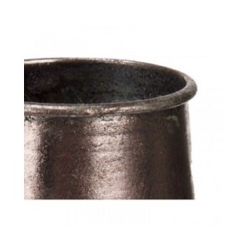 Vaso Argentato Metallo 21 x 44 x 21 cm (4 Unità) Con rilievo
