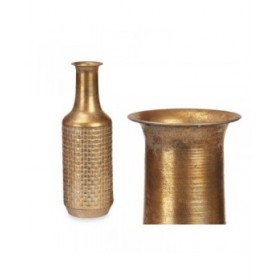 Vaso Dorato Metallo 14 x 46 x 14 cm (4 Unità) Con rilievo