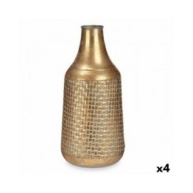 Vaso Dorato Metallo 21 x 44 x 21 cm (4 Unità) Con rilievo