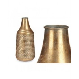 Vaso Dorato Metallo 21 x 44 x 21 cm (4 Unità) Con rilievo
