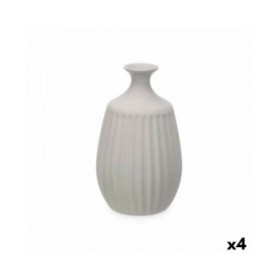 Vaso Grigio Ceramica 19 x 31 x 19 cm (4 Unità) Righe