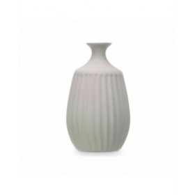 Vaso Grigio Ceramica 19 x 31 x 19 cm (4 Unità) Righe