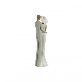 Statua Decorativa Home ESPRIT Bianco Verde Coppia 10 x 7,5 x 31 cm (2 Unità)
