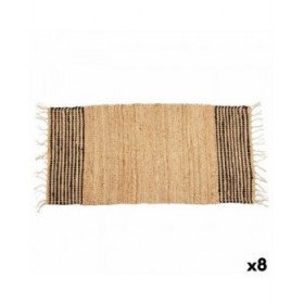 Tappeto Nero Naturale Righe 70 x 1 x 140 cm (8 Unità)