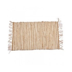Tappeto Bianco Naturale Righe 60 x 1 x 90 cm (12 Unità)