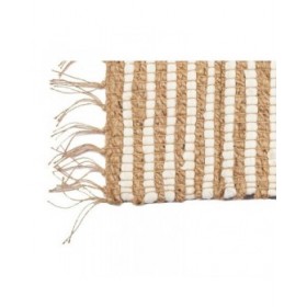Tappeto Bianco Naturale Righe 60 x 1 x 90 cm (12 Unità)