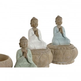 Statua Decorativa Home ESPRIT Bianco Verde Turchese Orientale 11 x 11 x 15 cm (3 Unità)