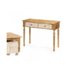 Ingresso con 2 Cassetti Gift Decor 34 Bianco Marrone 98 x 77 x 42 cm Curva