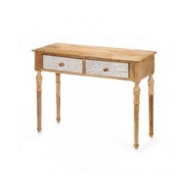 Ingresso con 2 Cassetti Gift Decor 35 Bianco Marrone 98 x 77 x 42 cm Righe