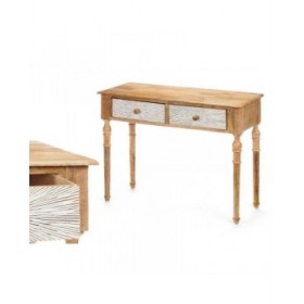 Ingresso con 2 Cassetti Gift Decor 35 Bianco Marrone 98 x 77 x 42 cm Righe