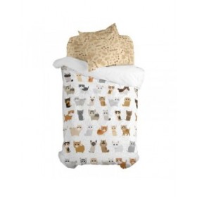 Set di copripiumino HappyFriday Mr Fox Cats Multicolore Singolo 2 Pezzi