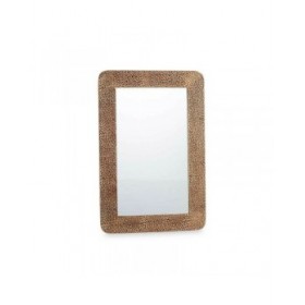 Specchio da parete 42 Marrone Fogli 90 x 60 x 2 cm Rettangolare