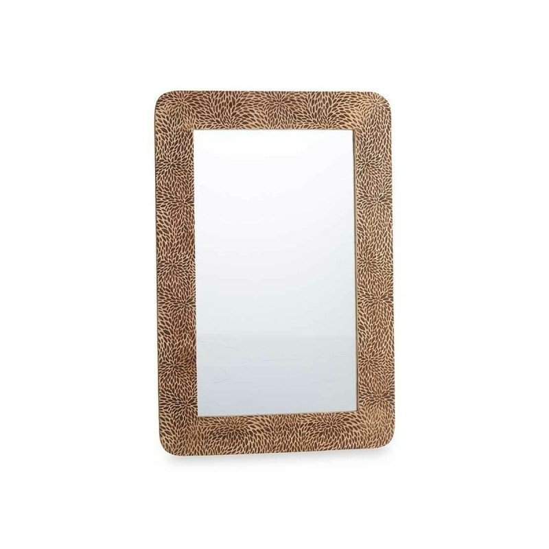 Specchio da parete 42 Marrone Fogli 90 x 60 x 2 cm Rettangolare
