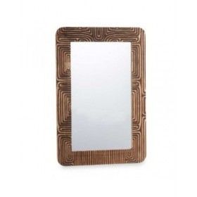 Specchio da parete 43 Marrone 90 x 60 x 2 cm Rettangolare