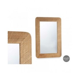 Specchio da parete 44 Marrone Righe 90 x 60 x 2 cm Rettangolare
