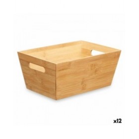 Cestino Multiuso Kinvara B7656-2515 Naturale Bambù 15 x 29 x 8,5 cm Con manici (12 Unità)