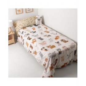 Set di copripiumino HappyFriday Mr Fox Cats Multicolore Singolo 2 Pezzi