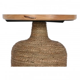 Tavolo aggiuntivo Home ESPRIT Marrone Chiaro Corda Abete 44 x 44 x 56 cm