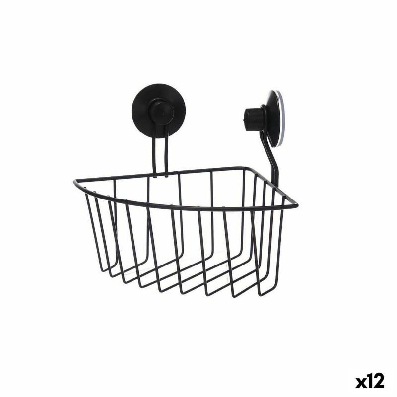 Supporto da Doccia Berilo W3100-4P Nero Acciaio ABS 13,5 x 17 x 3 cm (12 Unità)