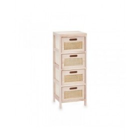 Cassettiera Rattan Naturale 27 x 73 x 25 cm 4 casseti