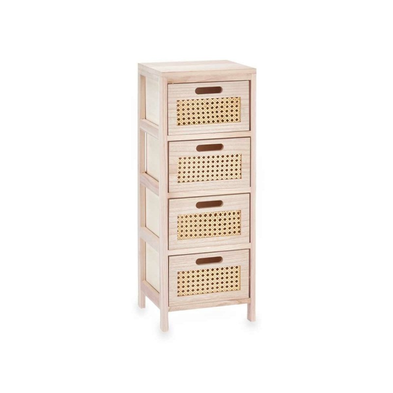 Cassettiera Rattan Naturale 27 x 73 x 25 cm 4 casseti