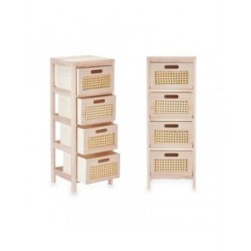 Cassettiera Rattan Naturale 27 x 73 x 25 cm 4 casseti