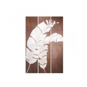 Paravento Bianco Marrone Tela 122 x 2,5 x 180 cm