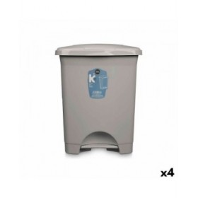 Cestino a pedale Grigio Plastica 30 L (4 Unità)