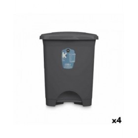 Cestino a pedale Antracite Plastica 30 L (4 Unità)