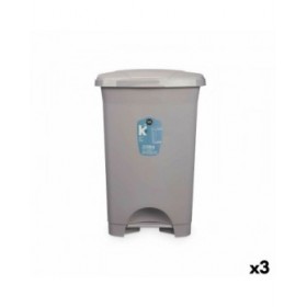 Cestino a pedale Grigio Plastica 50 L (3 Unità)
