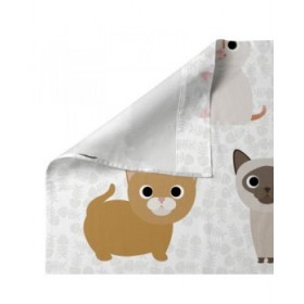Set di Lenzuola HappyFriday Mr Fox Cats Multicolore Singolo 2 Pezzi