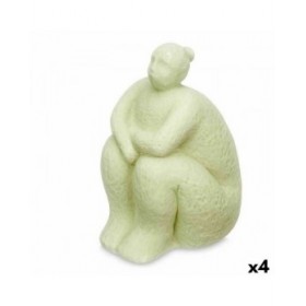 Statua Decorativa Verde Dolomite 18 x 30 x 19 cm (4 Unità) Donna Seduto