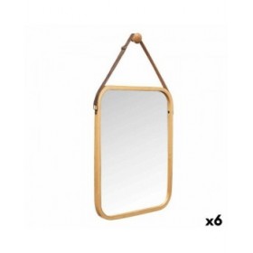 Specchio da parete B6605 Naturale Rettangolare 34 x 41,5 x 1,5 cm (6 Unità)