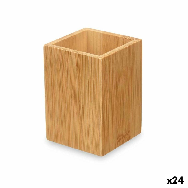 Portaspazzolini da Denti Berilo B7490-3 Naturale Bambù Plastica 6,8 x 9,7 x 6,8 cm (24 Unità)