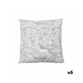Cuscino Pincello PILLOW Bianco Nero 43 x 13 x 43 cm Per dipingere (6 Unità)