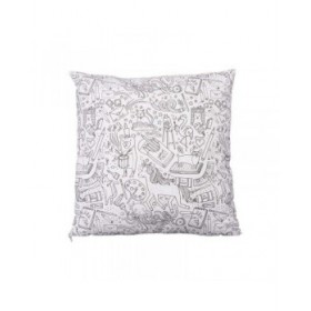 Cuscino Pincello PILLOW Bianco Nero 43 x 13 x 43 cm Per dipingere (6 Unità)