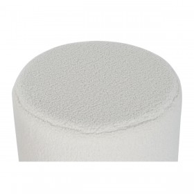 Poggiapiedi DKD Home Decor Bianco Nero Poliestere Legno MDF Scandi 60 x 60 x 45 cm (3 Unità)