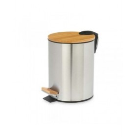 Cestino a pedale Berilo B0353S-5L Marrone Argentato Bambù Acciaio inossidabile 5 L (4 Unità)