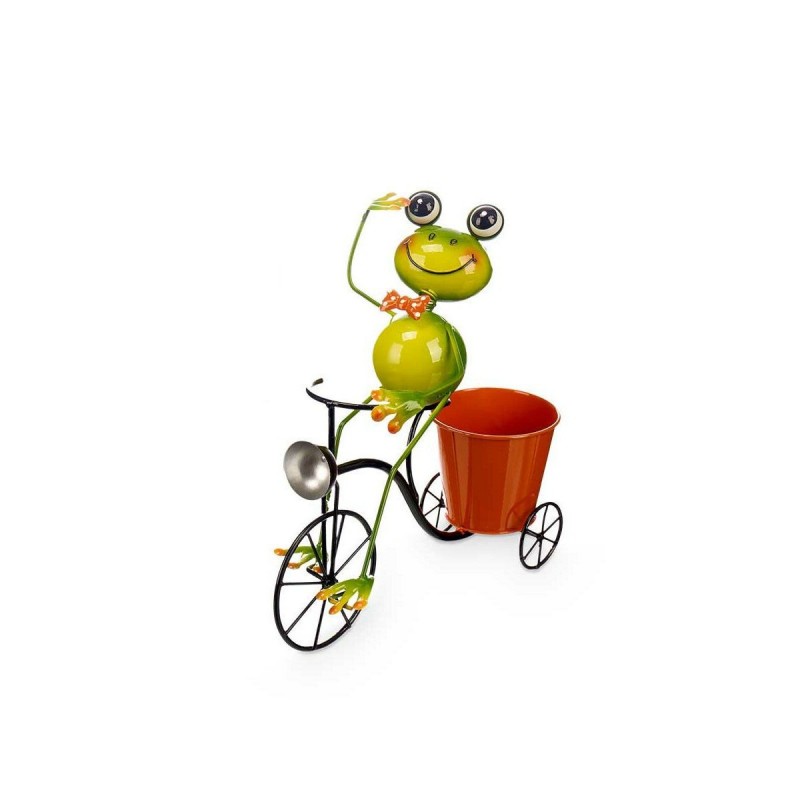 Vaso Ibergarden 324-26939A Giallo Rosso Verde Metallo Bicicletta Rana 31,5 x 32 x 17 cm