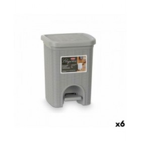 Cestino Stefanplast 30132 Grigio chiaro Plastica 6 L (6 Unità)