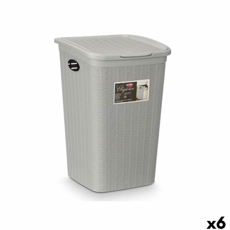 Secchio contenitore Stefanplast 30081 Grigio chiaro Plastica 50 L 36 x 54,5 x 38 cm (6 Unità)